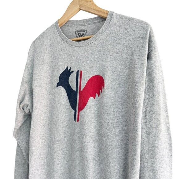 Rossignol Cyrus Men's Sz L Gray Long Sleeve Tee Shirt Rooster Logo On Front - Picture 3 of 9